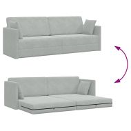 Диван-легло за под Светлосиво 213 x 70 x 77 см Кадифе