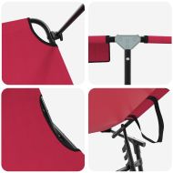 Сгъваем шезлонг с възглавница Червено 56 x 190 x 81cm текстил