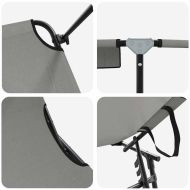 Сгъваем шезлонг с възглавница Сив 56 x 190 x 81cm текстил