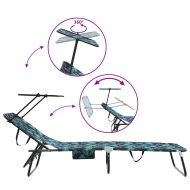 Сгъваем шезлонг 2-човек 2 pcs Зелен 56 x 190 x 81cm текстил