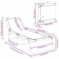 Сгъваем шезлонг 1-човек Синьо 56 x 189 x 87см текстил