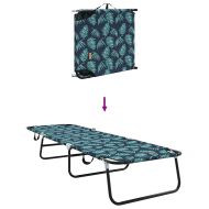 Сгъваем шезлонг с възглавница Зелен 56 x 189 x 87см текстил