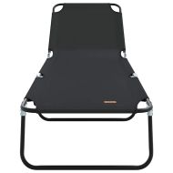 Сгъваем шезлонг 2-човек 2 pcs Черно 56 x 189 x 87см текстил