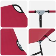 Сгъваем шезлонг 2-човек 2 pcs Червено 56 x 189 x 87см текстил