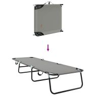 Сгъваем шезлонг 2-човек 2 pcs Сив 56 x 189 x 87см текстил