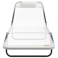 Сгъваем шезлонг 2-човек 2 pcs Крем 182 x 55 x 85.5 см Textilene