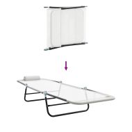 Сгъваем шезлонг 2-човек 2 pcs Крем 182 x 55 x 85.5 см Textilene