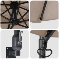 Градински парасол Таупе и Черно 248 x 248 x 148 см