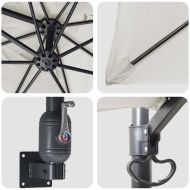 Градински парасол Бежов и черен 248.5 x 247.5 x 160 см