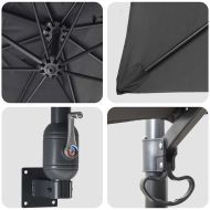 Градински парасол Антрацит и черен 248.5 x 247.5 x 160 см