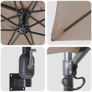 Градински парасол Таупе и Черно 248.5 x 247.5 x 160 см