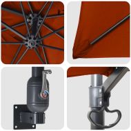 Градински парасол Червен и Черен 248.5 x 247.5 x 160 см