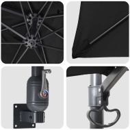 Градински парасол Черно и черно 248.5 x 247.5 x 160 см