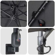 Градински парасол Антрацит 248.5 x 247.5 x 160 см текстил