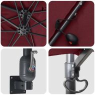 Градински парасол Бордо червено 248.5 x 247.5 x 160 см текстил