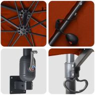 Градински парасол Теракота 248.5 x 247.5 x 160 см текстил