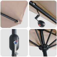 Градински парасол Таупе 294 x 150 x 223 см текстил