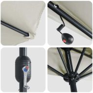 Градинен чадър половина Пясък 294 x 150 x 224 см текстил