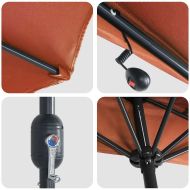 Градински парасол Теракота 294 x 150 x 224 см текстил