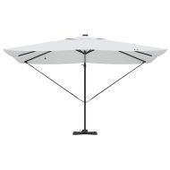 Чадър Рома с ветрило Бежов и черен 352 x 251 x 265 см