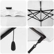 Чадър Рома с ветрило Бежов и черен 352 x 251 x 265 см