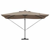 Чадър Рома с ветрило Таупе и Черно 352 x 251 x 265 см