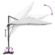 Чадър Рома с ветрило Бежов и черен 352 x 251 x 260 см