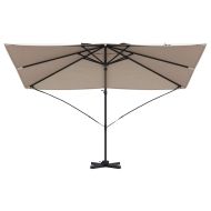 Чадър Рома с ветрило Таупе и Черно 352 x 251 x 260 см