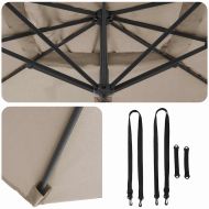 Чадър Рома с ветрило Таупе и Черно 352 x 251 x 260 см