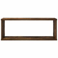 Стенни рафтове, 4 бр, опушен дъб, 60x15x23 см, инженерно дърво