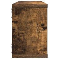 Стенни рафтове, 4 бр, опушен дъб, 60x15x23 см, инженерно дърво