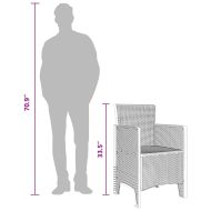 Градински стол 2 pcs Кафяво 53 x 49 x 85 см PP