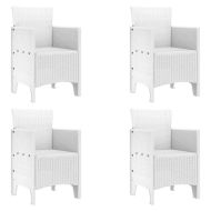 Градински стол 4 pcs Бяло 53 x 49 x 85 см PP