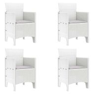 Градински стол 4 pcs Бяло 53 x 49 x 85 см PP