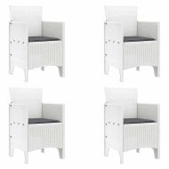 Градински стол 4 pcs Бяло 53 x 49 x 85 см PP
