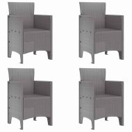 Градински стол 4 pcs Светлосиво 53 x 49 x 85 см PP