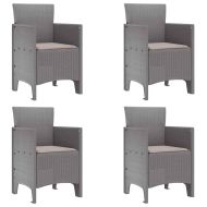 Градински стол 4 pcs Светлосиво 53 x 49 x 85 см PP