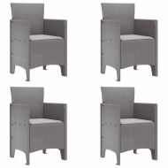 Градински стол 4 pcs Светлосиво 53 x 49 x 85 см PP
