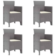 Градински стол 4 pcs Светлосиво 53 x 49 x 85 см PP