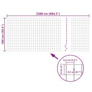 Оградна мрежа, стомана, 25 x 1 м, зелена