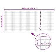 Евромрежа, стомана, 25x1 м, сива
