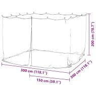 Мрежа против комари за външна употреба, 220 отвора, бяла, 300x300x200 см