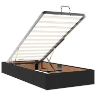 Рамка за легло с матрак Черно 100 x 200 cm Изкуствена кожа