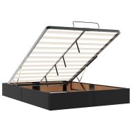 Рамка за легло с матрак Черно 140 x 190 cm Изкуствена кожа