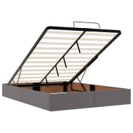 Рамка за легло с матрак Сив 140 x 190 cm Изкуствена кожа