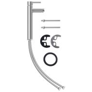 Мивка за баня с кран и сифон, кафяво закалено стъкло