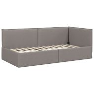 Ъглова рамка за легло с таблото Таупе 100 см x 200 см Кадифе