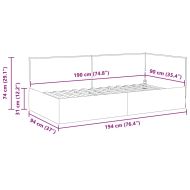 Ъглова рамка за легло Виненочервен 100 см x 200 см Кадифе