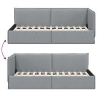 Ъглова рамка за легло Светлосиво 100 см x 200 см Кадифе