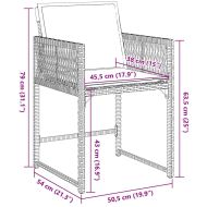 Градински столове с възглавници, 4 бр, черен, полиратан